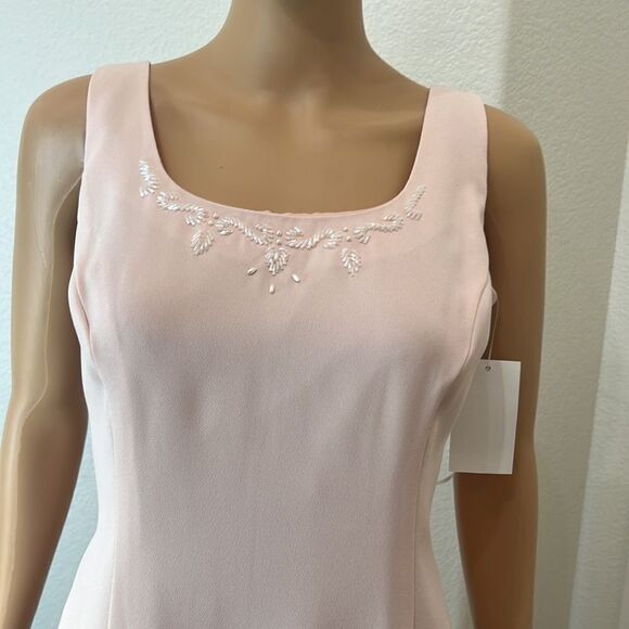 JR Nites Dress & Jacket Formal Size 6 & 8 Petite Beaded 2 Piece Pink Blush Rose - Picture 9 of 14